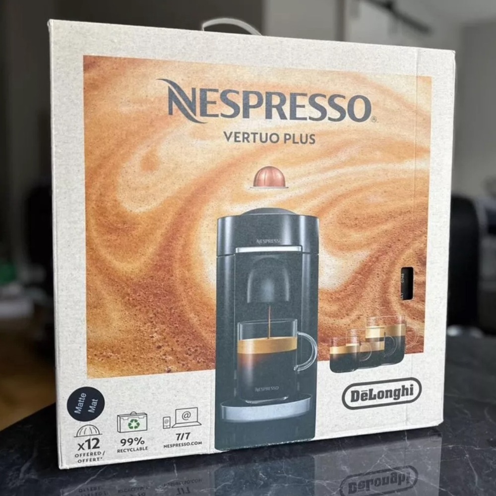 Nespresso VertuoPlus Coffee Maker & Espresso Machine by DeLonghi (Matte Black)